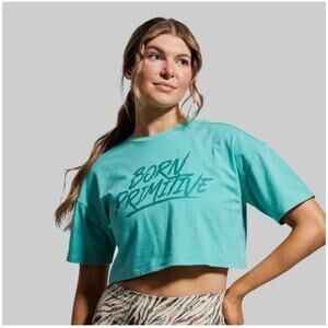 Born Primitive Teal Green Crop Short Sleeve Tee Size Medium